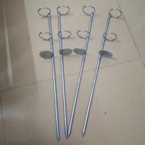 Dvigubos paskirties jūrinis meškerės laikiklis, meškerių stovas, įsmeigiamas laikiklis - žvejybos reikmenys Small double ring bracket 30 cm