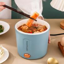 „Hot Pot“ elektrinė mini viryklė „Ramen“ 450 W makaronų viryklė Daugiafunkcis elektrinis puodas makaronų sriubai virti Nešiojamas puodas su perkaitimu mėlyna