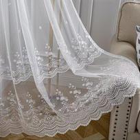 Siuvinėjimo permatomos tiulio užuolaidos svetainei Skaidrios baltos galios permatomos užuolaidos lango užuolaidos pasirinktinio dydžio 1PC W100xH180cm