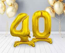 Folijos numerio balionai, rinkinys "40" (spalva: auksas) 5025