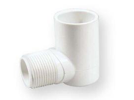 Alkūnė 410-005, PVC-U, 1/2″x90°, išor. srieg./klij. vidus