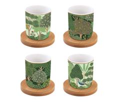 EASY LIFE porcelianinių puodelių rinkinys "Wood", 4 vnt., 110 ml