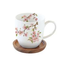 EASY LIFE porcelianinis puodelis su dangteliu ''Sakura", 350 ml
