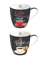 EASY LIFE porcelianinių puodelių rinkinys "It's coffee time", 2 vnt., 350 ml