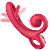 Erospace Vibrator with Tongue & Clitoral Stimulation Sweet Play A4 Red