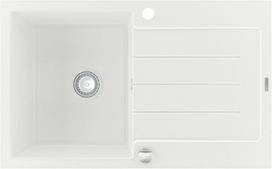 Granitinė virtuvinė plautuvė Mexen Bruno su sifonu, White