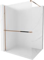 Walk-in dušo sienelė Mexen Kioto+ su lentynėle, rose gold/matinis stiklas, 70,80,90,100,110,120x200 cm