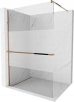 Walk-in dušo sienelė Mexen Kioto+ su lentynėle, rose gold/pusiau matinis stiklas, 70,80,90,100,110,120x200 cm