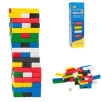 Žaidimas bokštas Jenga, mažas, spalvotas, medinis