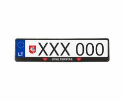Rėmelis numeriui su širdutėmis ir jūsų tekstu