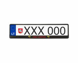 Rėmelis numeriui su Lietuvos kontūrais ir jūsų tekstu