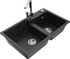 Granitinė virtuvinė plautuvė Mexen juoda 5905315021182