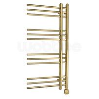 Elektrinis rankšluosčių džiovintuvas WOBBEE GLASTON GOLD PVD 50x100cm braižyto aukso spalvos dešininis su tenu paslėptu montavimu