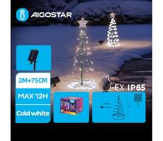 Aigostar - LED Saulės energijos kalėdinė dekoracija LED/0,26W/3,7V 75cm IP65 šalta balta