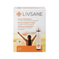 LIVSANE imuniteto stiprinimo apelsinų skonio ampulės, 25 ml x 7 vnt.