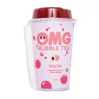 Arbatos gėrimas persikų skonio su braškių burbuliukais OMG, 270 ml