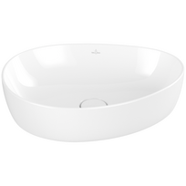 Asimetriškos formos pastatomas ant stalviršio praustuvas Villeroy&Boch Antao  51x40 cm su CeramicPlus apsauga