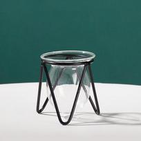 For Home Hydroponic Plant Vase Terrarium Flower Vase Glass Containers Nordic Art Hot Retro A gray