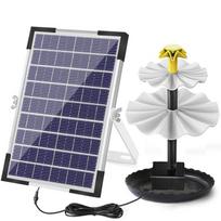 Saulės paukščių vonios fontanas, saulės vandens siurblys su 4 purkštukais, 2 įkrovimo būdai, 10 Ft laidas, 10 W saulės energija 6W solar direct drive fountain
