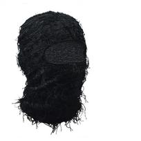 CHCYCLE Distressed Balaclava Slidinėjimo kaukė Megzta Balaklava veido kaukė vyrams Moterys slidinėja, snieglenčių sportas, žygiai dviračiais juoda