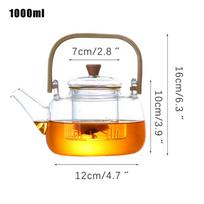 1000L karščiui atsparus stiklinis arbatinukas skaidrus japoniško stiliaus arbatos puodo infuzinis gėlėms nešiojamam virduliui buitiniams gėrimams 1000ml Tea Pot