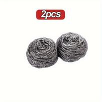 2vnt., Indų plovimo vielos rutulys, Nerūdijančio plieno vielos rutulinis šveitiklis, Metalo šveitiklis, Puodų šveitiklis, Virtuvės valymo šveitimo kamuolys 2pcs