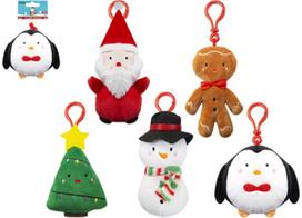 Pliušinis kalėdinis žaislas XMAS PLUSH CLIP ON su pakabuku, 10 cm.