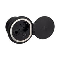 Ilgiklis montuojamas balde SAMBO BOX, 1x Schuko, 1x USB A, 1x USB C, su 1.8m laidu, juodas SAMBOBOX