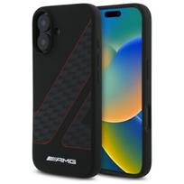 Mercedes AMG AMHMP16S2SCFR iPhone 16 6.1" black hardcase, Checkered Flag Pattern, MagSafe