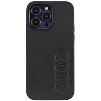 Audi Synthetic Leather iPhone 14 Pro Max 6.7" black hard case AU-TPUPCIP14PM-TT/D1-BK
