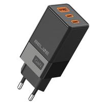 Beline Network charger. 2x USB-C + 1x USB 65W black/black (head only) PD 3.0 + QC 3.0 BLN3CB65 GaN