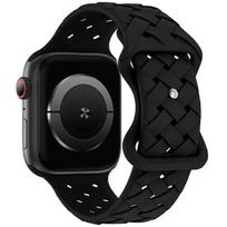 Beline Apple Watch Silicone Woven Strap, 42/44/45/49mm, Black / Black Box