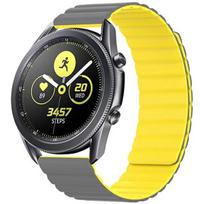 Beline 20mm magnetic watch strap, grey/yellow