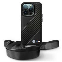 BMW BMHCP16X23PSCCK iPhone 16 Pro Max 6.9" black hardcase M Edition Carbon Stripe  AND  Strap
