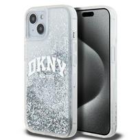 DKNY DKHCP15SLBNAET iPhone 15 / 14 / 13 6.1" white hard case with liquid glitter and big logo