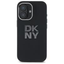 DKNY DKHCP16SSMCBSK iPhone 16 6.1" black hard case with Liquid Silicone and Metal Logo