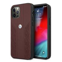 BMW BMHCP12MRSPPR iPhone 12/12 Pro 6.1" red leather hard case, Curve Perforate