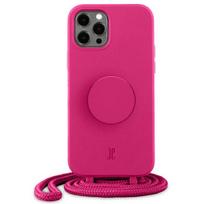 Just Elegance JE PopGrip iPhone 12/12 Pro 6.1" case, pink/orchid flower, 30090