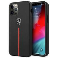 FERRARI FEOMSHCP12LBK iPhone 12 Pro Max black hard case with Off Track Leather Nylon Stripe