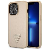 GUESS GUHCP14LPSATLE iPhone 14 Pro 6.1" beige Saffiano hardcase with Triangle Logo