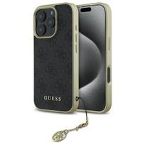 GUESS GUHCP16XGF4GGR iPhone 16 Pro Max 6.9" black hard case, 4G Charms Collection