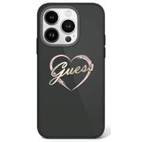 GUESS GUHCP16XHCHGSPK iPhone 16 Pro Max 6.9" black hard case with IML Heart design