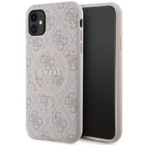 GUESS GUHMN61G4GFRP iPhone 11 6.1" / Xr pink hard case, 4G Collection, Leather, Metal Logo, MagSafe