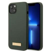 GUESS GUHMP13MSBPLA iPhone 13 / 14 / 15 6.1" green/khaki hard case with Silicone Logo Plate and MagSafe