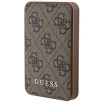 GUESS Powerbank 15W GUPB5LP4GEGW 5000mAh Brown, 4G Leather Metal Logo