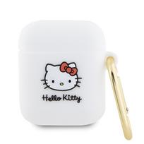 Hello Kitty HKA23DKHSH AirPods 1/2 cover, white, silicone, 3D Kitty Head