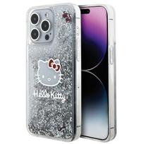 Hello Kitty HKHCP15XLIKHET iPhone 15 Pro Max 6.7" silver hardcase with Liquid Glitter Charms and a Kitty Head