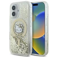 Hello Kitty HKHMP16SLGDIH iPhone 16 6.1" white gold hardcase Liquid Glitter Fever MagSafe
