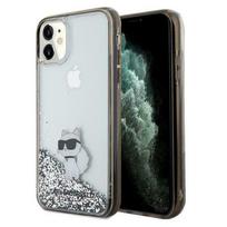 Karl Lagerfeld KLHCN61LKCNSK iPhone 11 / Xr 6.1" clear hard case with liquid glitter, Choupette