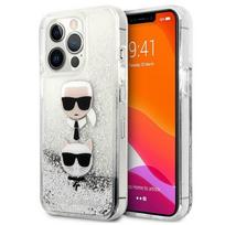 Karl Lagerfeld KLHCP13XKICGLS iPhone 13 Pro Max 6.7" silver hardcase Liquid Glitter Karl AND Choupette Head